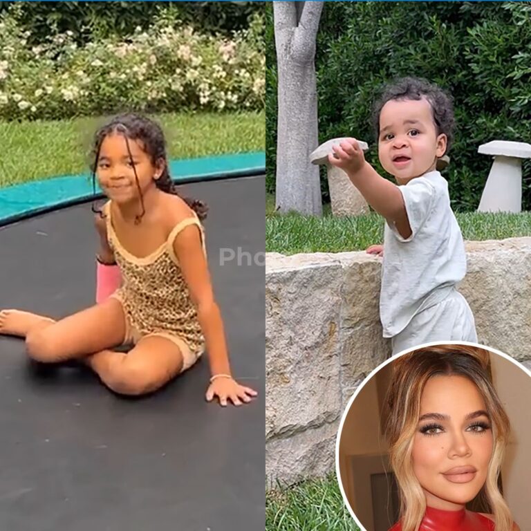 Khloe Kardashian’s Children True & Tatum Bounce on Trampoline within the Rain