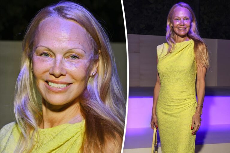 Pamela Anderson stuns makeup-free at Paris vogue week