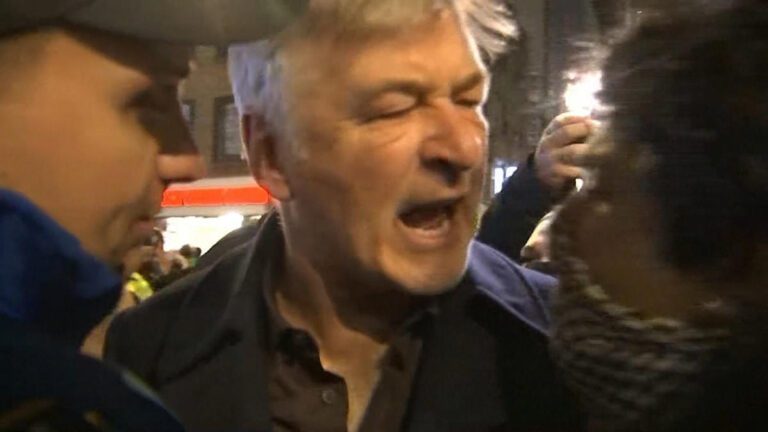 Alec Baldwin escorted by police after heated confrontation at pro-Palestinian rally in NYC