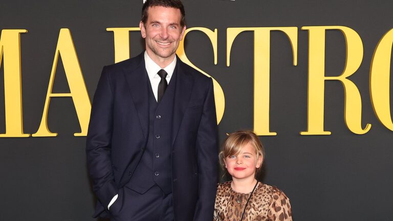 Just a little star is born! Bradley Cooper’s lovely daughter Lea, six, makes her pink carpet debut with him at Maestro premiere… after touchdown a cameo in her father’s movie