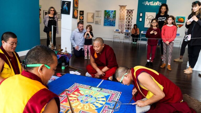 See Tibetan Monks create a sand mandala in St. Petersburg
